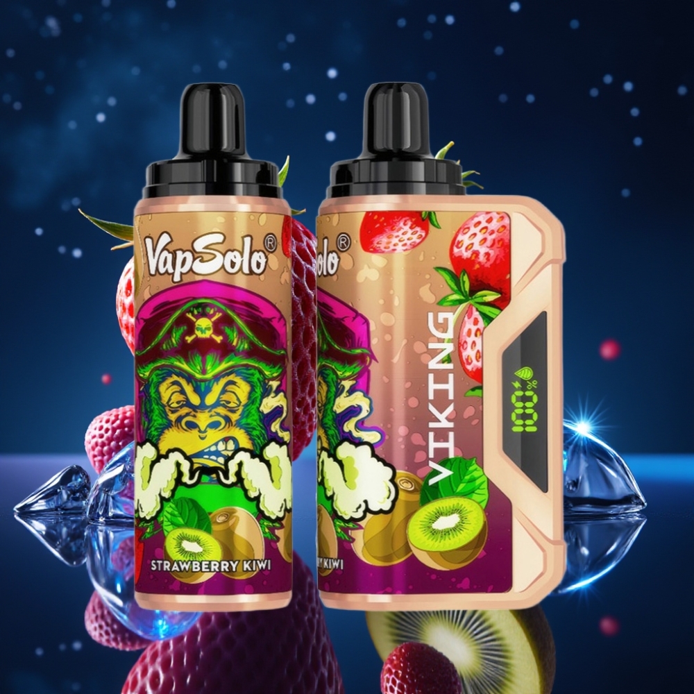 VapSolo VIKING 12000 Puffs 22ml Mahla-Kiivi Ühekordne Vape with LED & Type-C