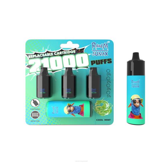 RandM Sunax 21000 õhuvoolu juhtpuldi vahetatav vape seade 1tk 2X4T265 RandM disposable vape lahe piparmünt