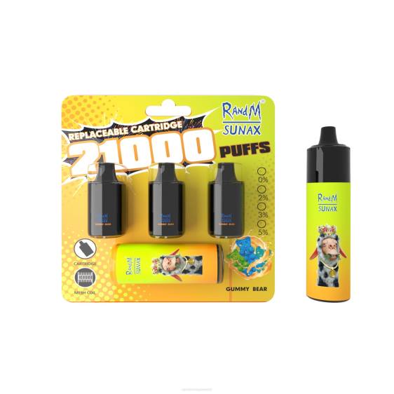 RandM Sunax 21000 õhuvoolu juhtpuldi vahetatav vape seade 1tk 2X4T268 RandM vape buy online Kummikaru