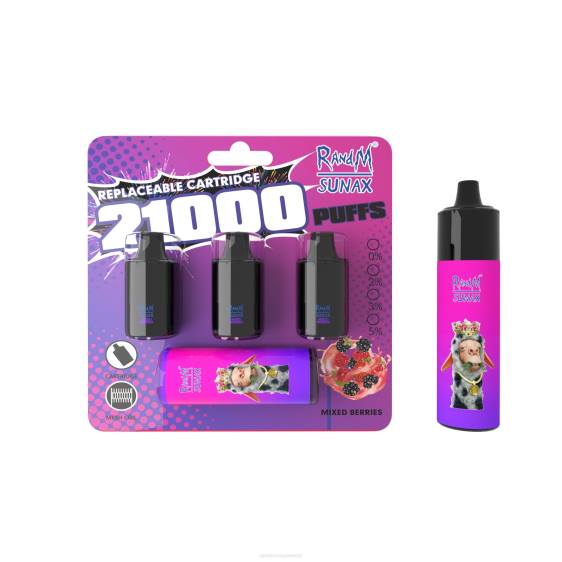 RandM Sunax 21000 õhuvoolu juhtpuldi vahetatav vape seade 1tk 2X4T270 tornado vape flavours segatud marjad