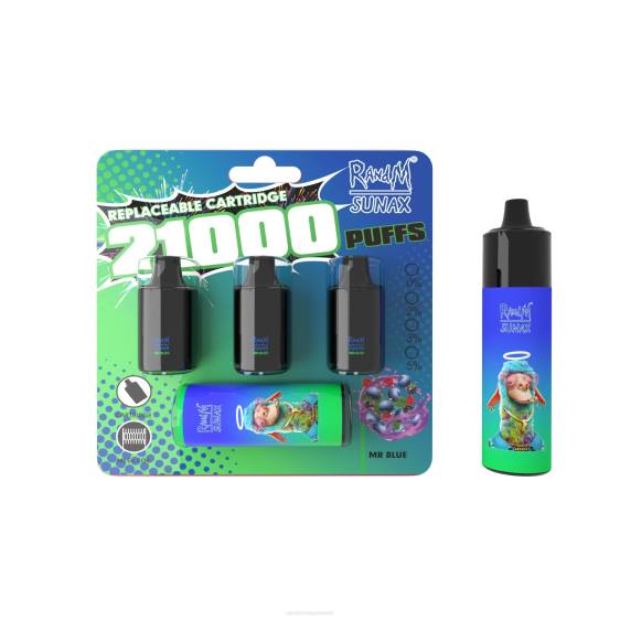 RandM Sunax 21000 õhuvoolu juhtpuldi vahetatav vape seade 1tk 2X4T270 tornado vape flavours segatud marjad