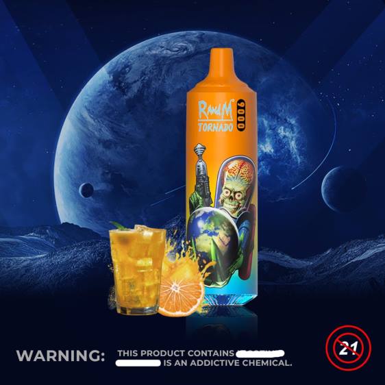 RandM Tornado 9000 vape pod seade 1tk versioon 1 2X4T129 RandM tornado price apelsini sooda