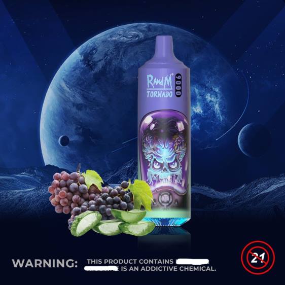 RandM Tornado 9000 vape pod seade 1tk versioon 1 2X4T137 RandM vape sale aaloe viinamari