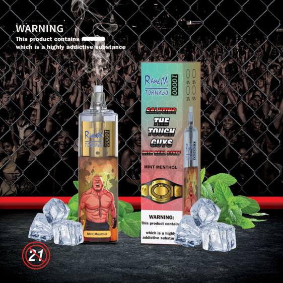 RandM Tornado 10000 õhuvoolu reguleeriv vape seade 1tk 2X4T110 tornado vape flavours piparmündi mentool