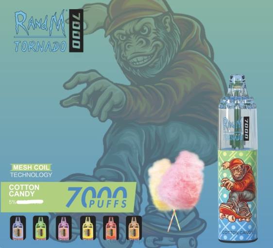RandM Tornado 7000 õhuvoolu reguleeriv vape seade 1tk 2X4T170 tornado vape flavours mango jääl
