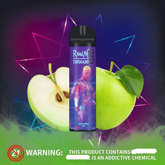 RandM Tornado 8000 õhuvoolu reguleeriv vape seade 1tk 2X4T246 e cigarette RandM granaatõuna jää