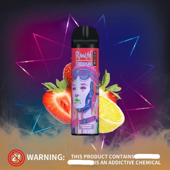 RandM Tornado 8000 õhuvoolu reguleeriv vape seade 1tk 2X4T246 e cigarette RandM granaatõuna jää